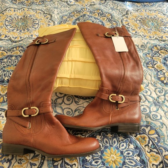 Brown Leather Knee-High Boot - Picture 1 of 5